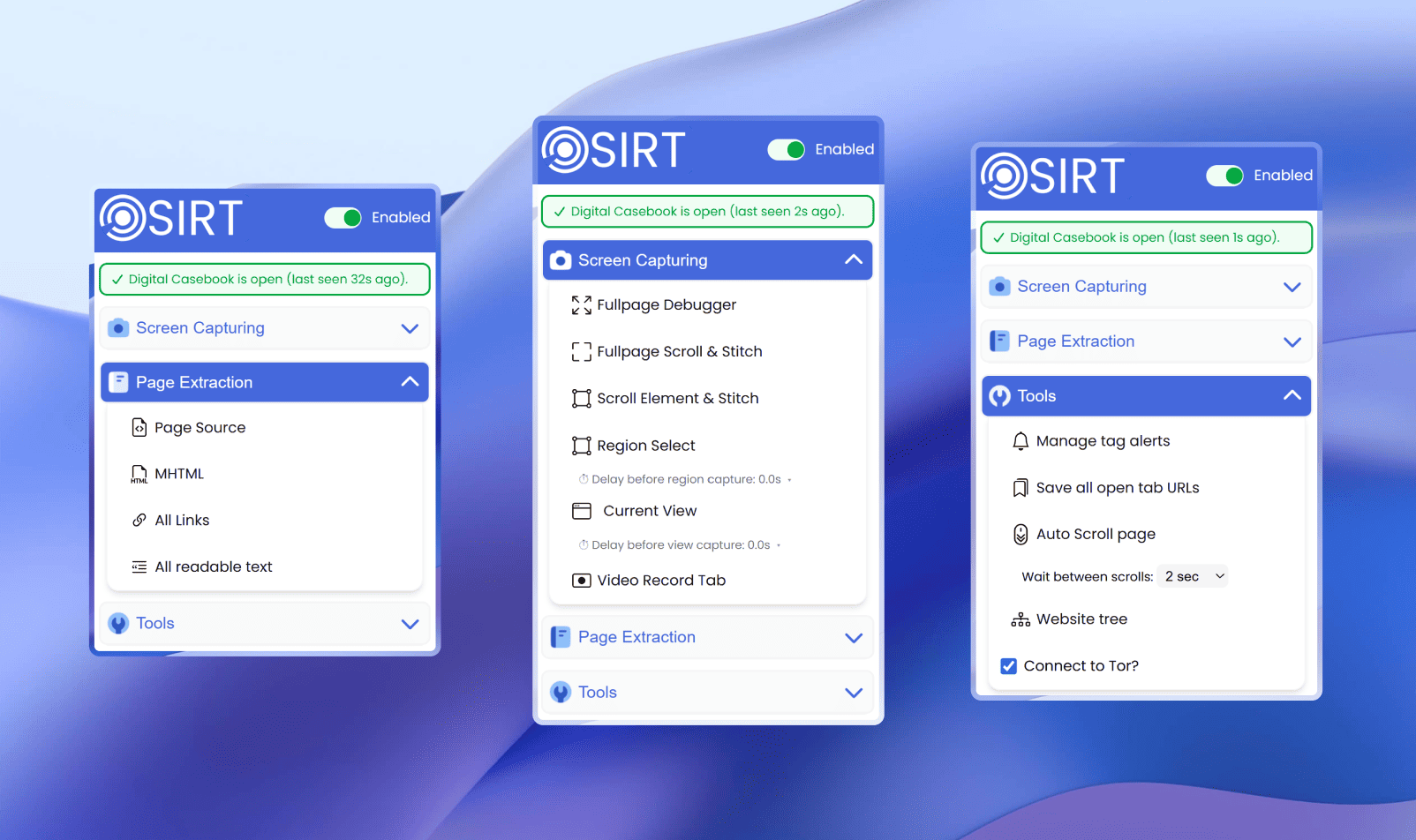 Placeholder - OSIRT iii extension popup overview