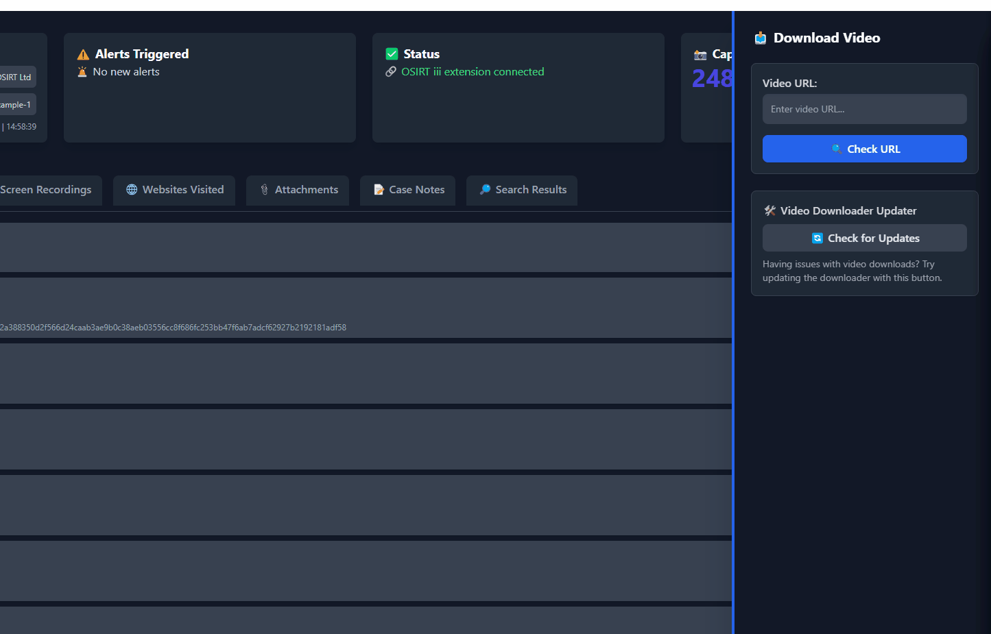 Using the Video Downloader Updater in OSIRT iii